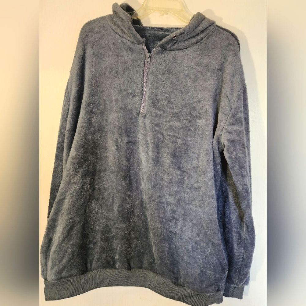 Wild Rose. Grey long sleeve 1/4 zipper hoodie. 3X